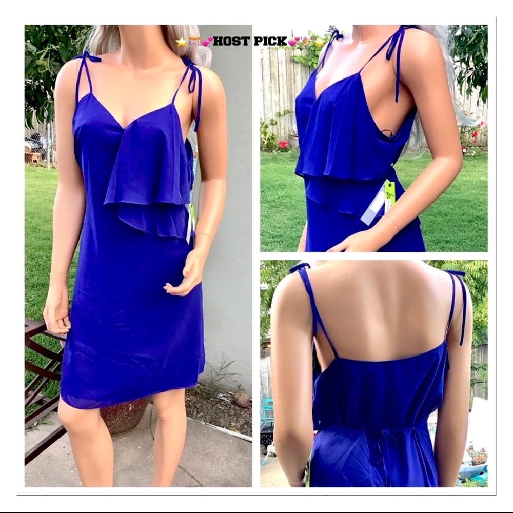 🎉HP🥂NWT Med Cocktail Event Ruffle Sabrina Dress - Picture 2 of 16